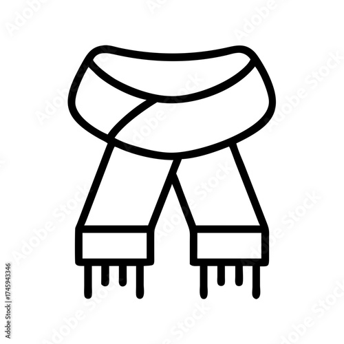 Vector art of a minimalist vector illustration of a scarf, , perfect for winter fashion and cold weather themes and designs
