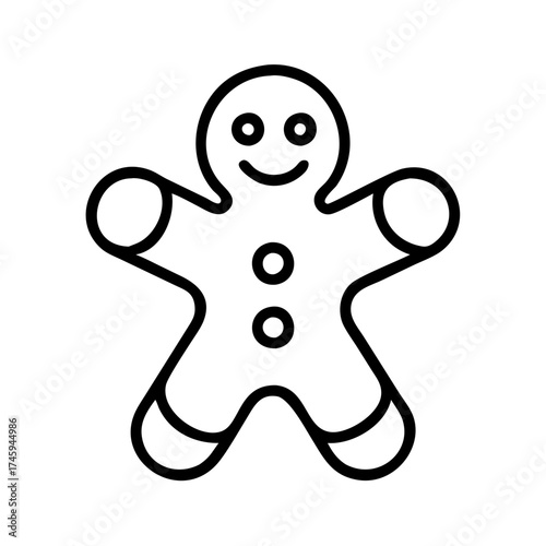 Vector art of gingerbread man icon vector illustration, a delightful symbol of holiday cheer, perfect for festive designs