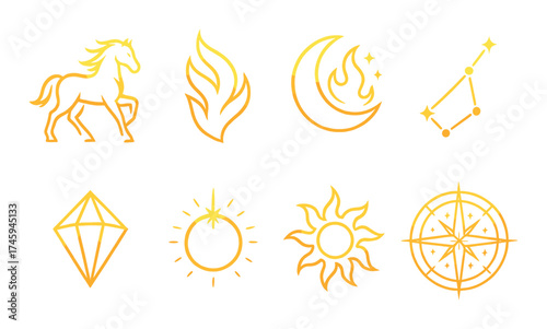 Glowing horse silhouette and 2026 in soft yellow light