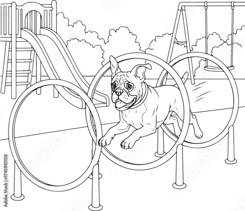 Dog coloring page for kids or adults