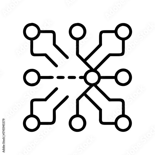 Vector art of circuit board icon symbol of electronic, chip, microchip, processor, and technology vector illustration