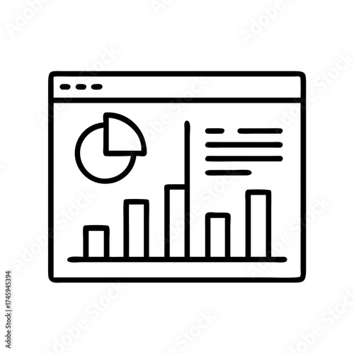 Vector art of website with charts and graphs concept of data analysis, business intelligence, and financial reporting