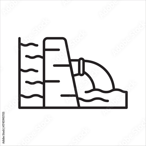 water dam icon sign vector