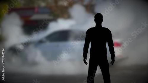 Man watches as his car burns