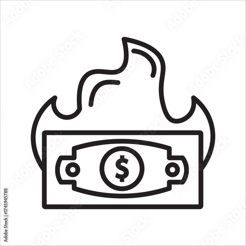 burn money icon for company capital