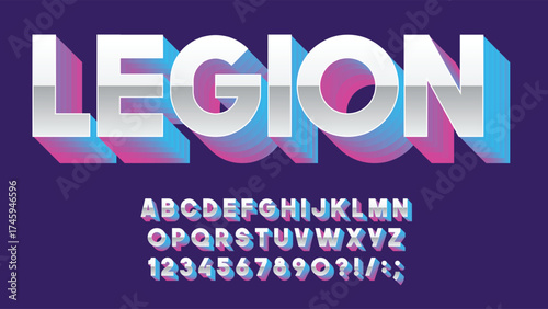 bold chrome neon 3d display typography