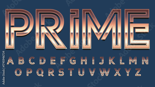 retro bronze metallic gradient vintage typography