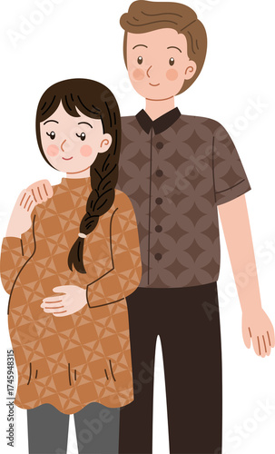 group of people wearing batik attire