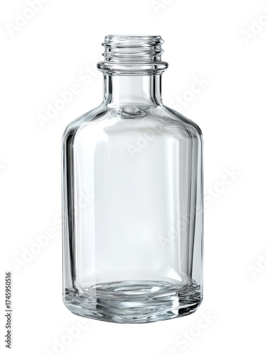 Wallpaper Mural Empty glass bottle with a clear, transparent design against a black background. Torontodigital.ca