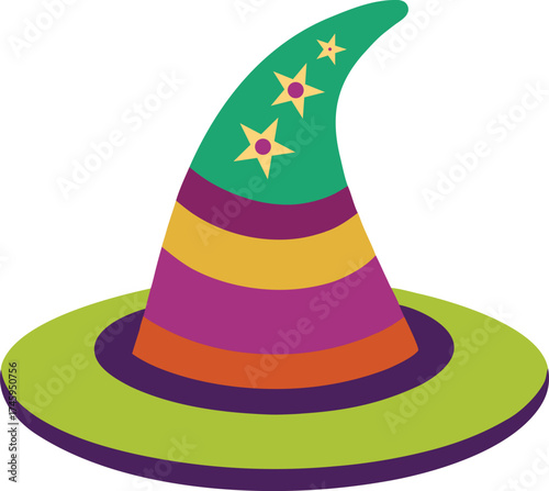 Witch Hat Colourful Vector Icon illustration