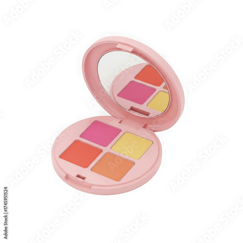 Pink makeup palette isolated on transparent background
