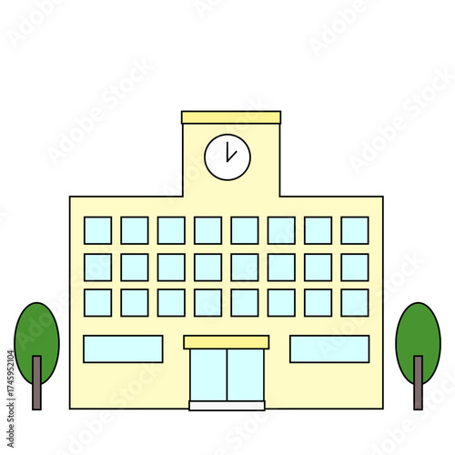 シンプルな学校の校舎のイラスト
