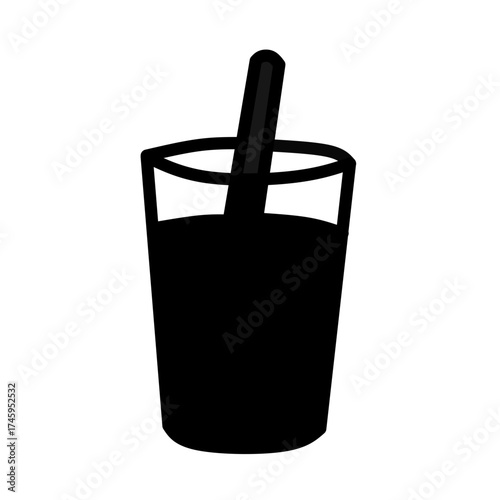 glass of Juice Drink Vector Icon