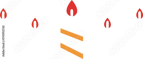 Festive wreath with burning candles for holiday decoration