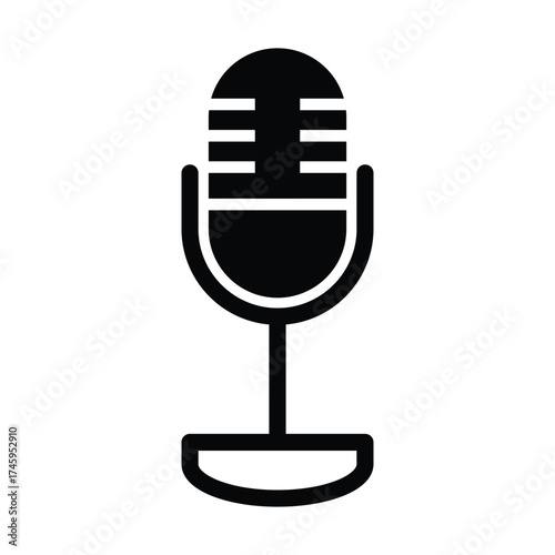 Retro microphone vector for podcasting and vocals