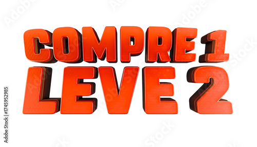 Photography Compre 1 leve 2, selo 3d para promoções de varejo
