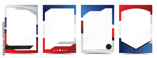 Sport player trading card frame border template design