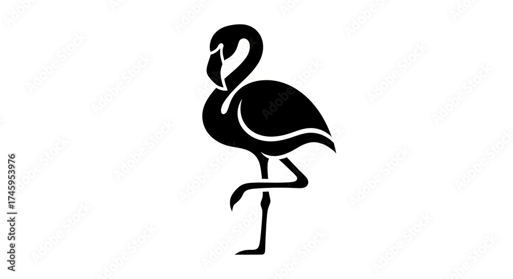 Fototapeta premium Flamingo silhouette isolated on white background