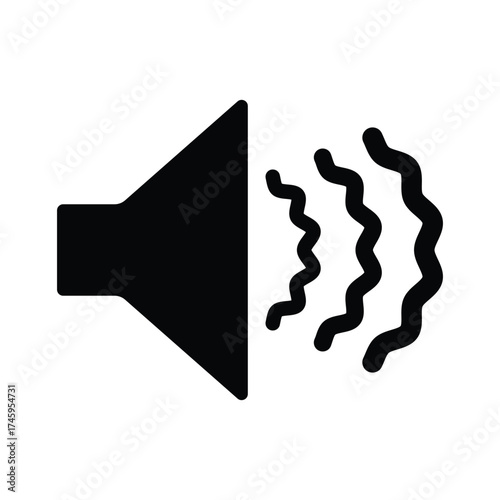 Audio speaker volume on line art icon for apps and websites