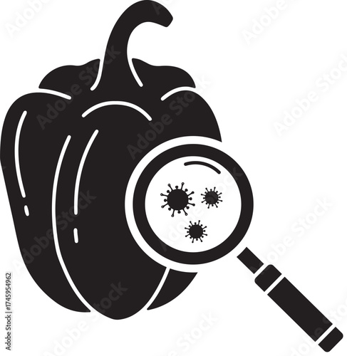 Glyph icon showing contaminated bell pepper analysis