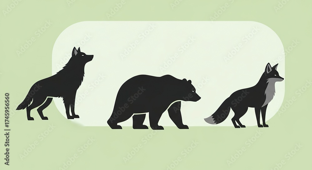 Obraz premium Silhouette of wild animals