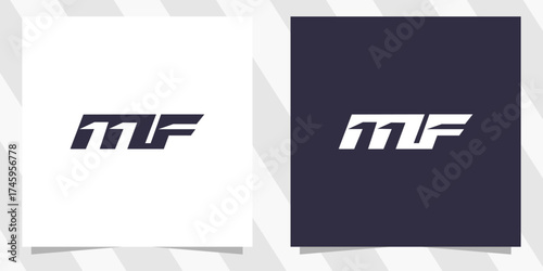 letter mf fm logo design