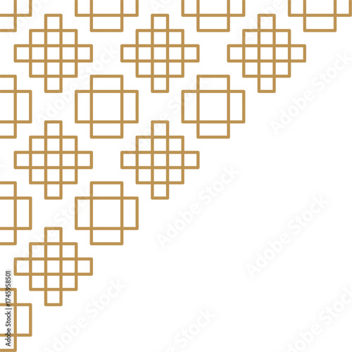 Abstract geometric corner decoration in a simple style