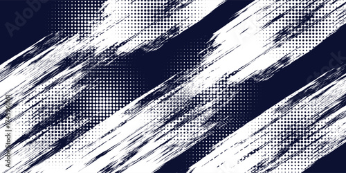 Dots halftone white \u0026 blue color pattern gradient grunge texture background. Dots pop art comics sport style Modern