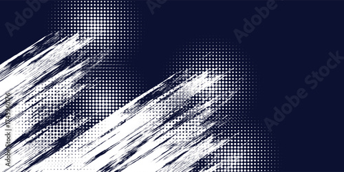 Dots halftone white \u0026 blue color pattern gradient grunge texture background. Dots pop art comics sport style Eps10