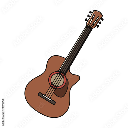 acoustic guitar isolated on white