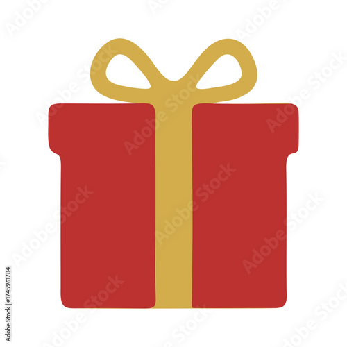 vector gift box with red ribbon