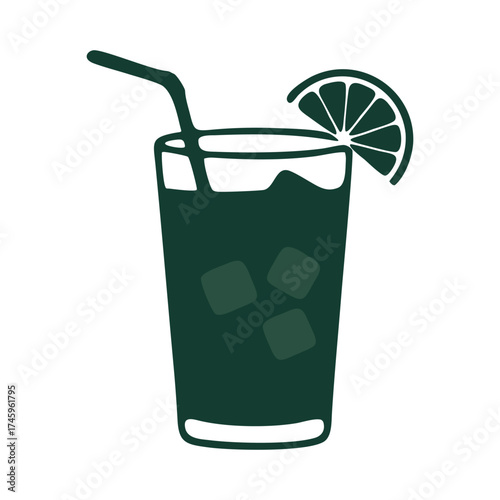 vector cocktail with lime and mint