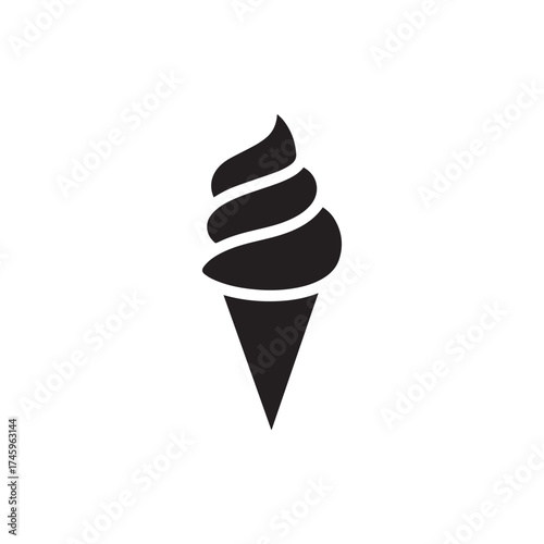 Classic Soft-Serve Ice Cream Cone Silhouette