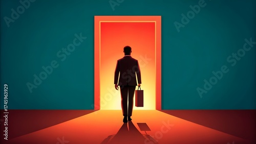 man standing in front of door