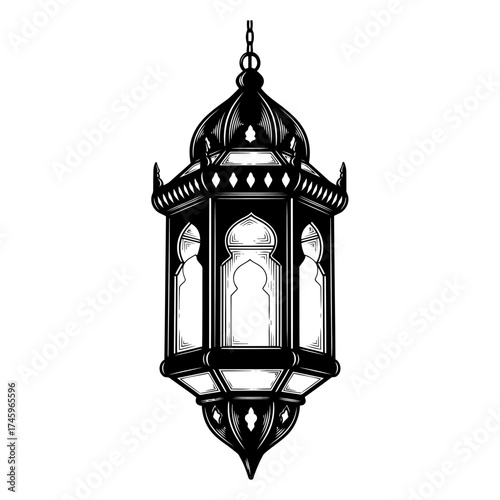 Traditional islamic lantern with intricate details