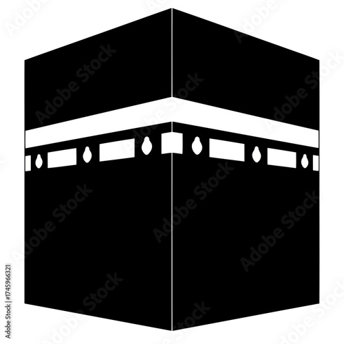 The kaaba, islams holiest shrine, a cubeshaped building in mecca, saudi arabia, the direction of muslim prayer