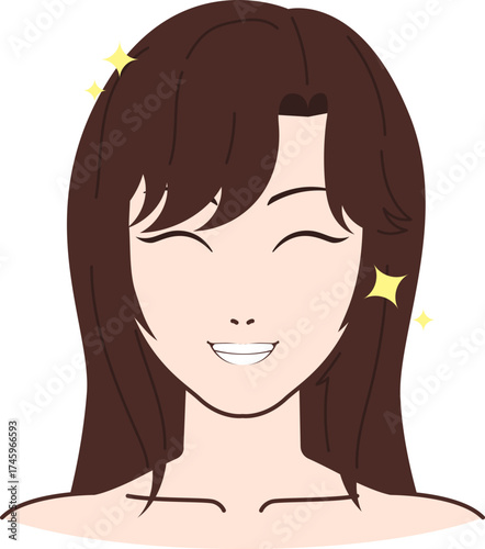 illustration of a woman smiling after using skin care
