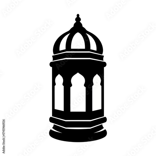 Islamic lantern silhouette, traditional arabic lamp with intricate details, perfect for ramadan and eid celebrations