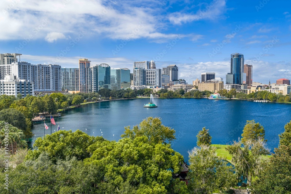 Obraz premium Orlando, Florida Lake Eola downtown
