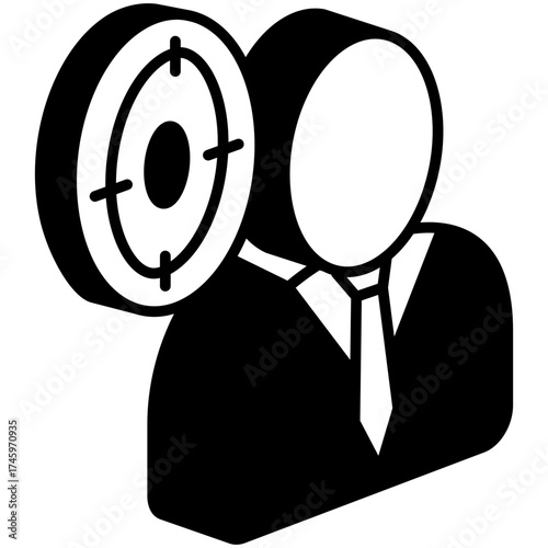 Target Audience Mini Illustration Isometric Icon. Use For Modern Concept, Print, Ui, Ux Kit, Web And App Development. Vector Related To Market, Business, Finace