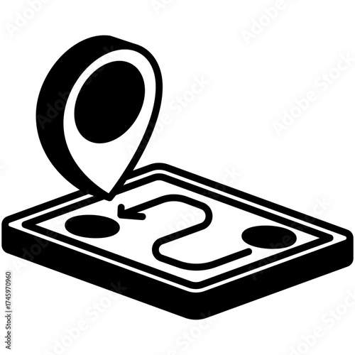 Pin Location Mini Illustration Isometric Icon. Use For Modern Concept, Print, Ui, Ux Kit, Web And App Development. Vector Related To Market, Business, Finace