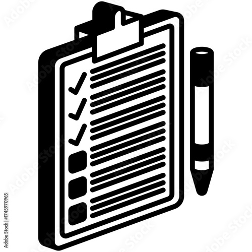 Checklist Mini Illustration Isometric Icon. Use For Modern Concept, Print, Ui, Ux Kit, Web And App Development. Vector Related To Market, Business, Finace