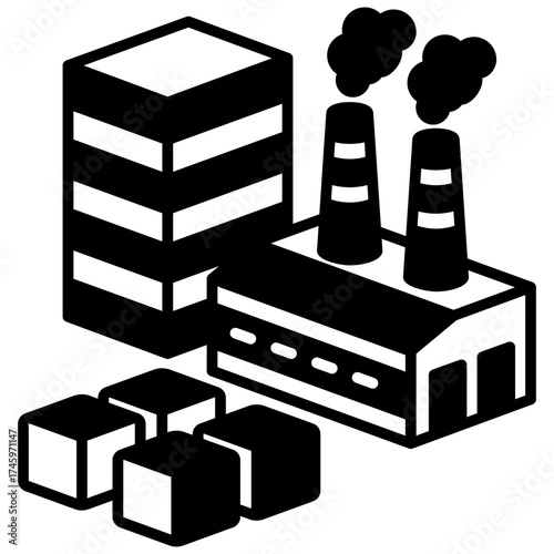 Industry Mini Illustration Isometric Icon. Use For Modern Concept, Print, Ui, Ux Kit, Web And App Development. Vector Related To Market, Business, Finace