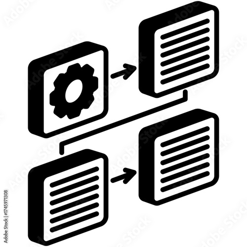 Workflow Mini Illustration Isometric Icon. Use For Modern Concept, Print, Ui, Ux Kit, Web And App Development. Vector Related To Market, Business, Finace