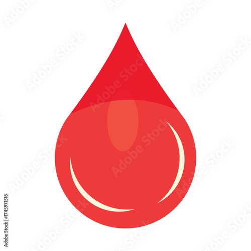 Red blood drop vector illustration and symbol art