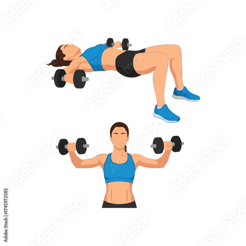 Dumbbell Exercises - Chest Fly and Glute Bridge Variations.