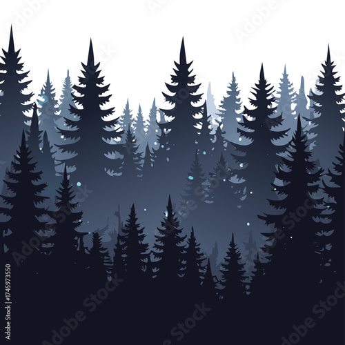 Forest silhouette against a bright sky