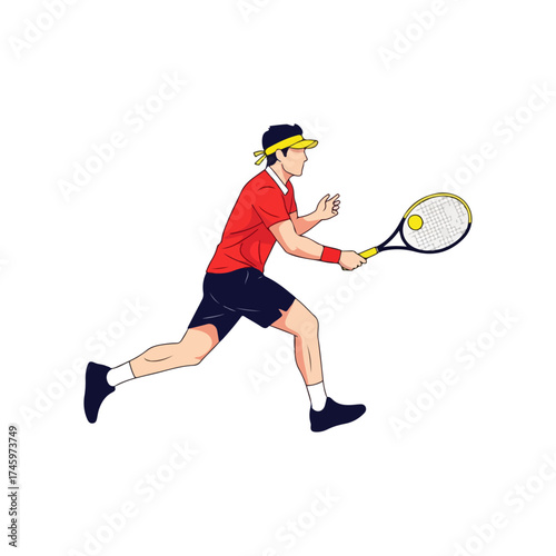 Tennis Player in Action.
