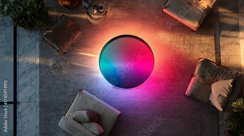 Modern colorful lamp indoor