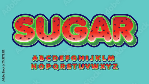 watermellon rounded cartoon typography